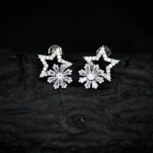 Buy Silver Diamond Earrings Online | Jewllery Design