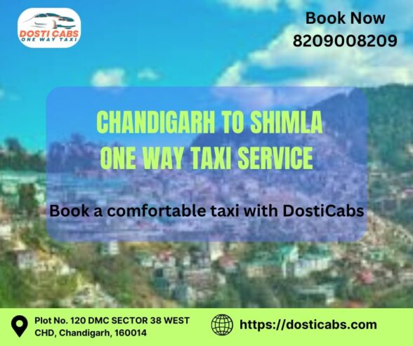 Chandigarh to Shimla One Way Cab Service